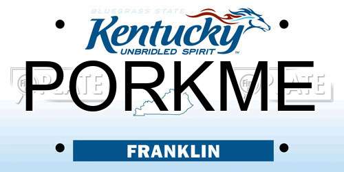 PORKME Kentucky License Plate