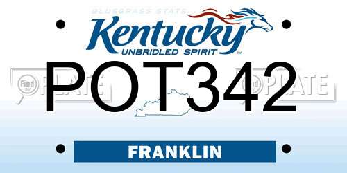 POT342 Kentucky License Plate