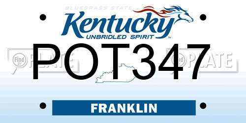 POT347 Kentucky License Plate