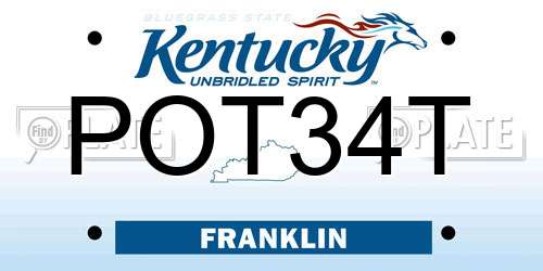 POT34T Kentucky License Plate