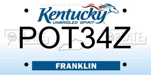 POT34Z Kentucky License Plate