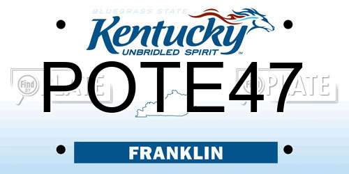 POTE47 Kentucky License Plate