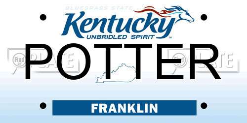 POTTER Kentucky License Plate