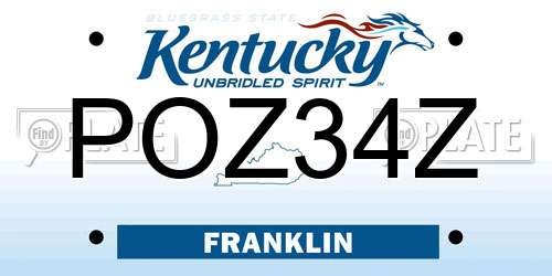 POZ34Z Kentucky License Plate
