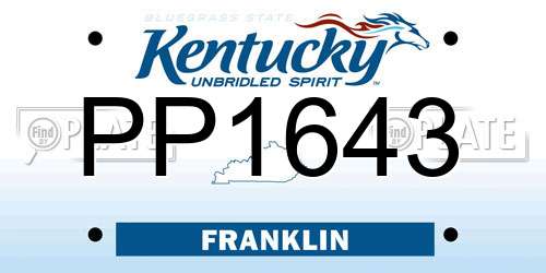 PP1643 Kentucky License Plate