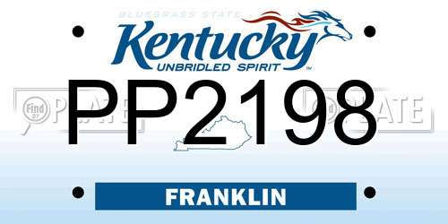 PP2198 Kentucky License Plate