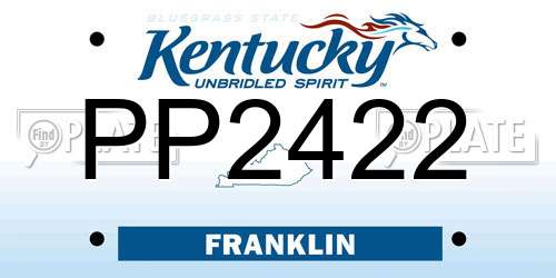 PP2422 Kentucky License Plate