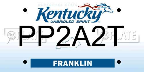 PP2A2T Kentucky License Plate