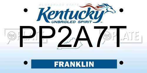 PP2A7T Kentucky License Plate