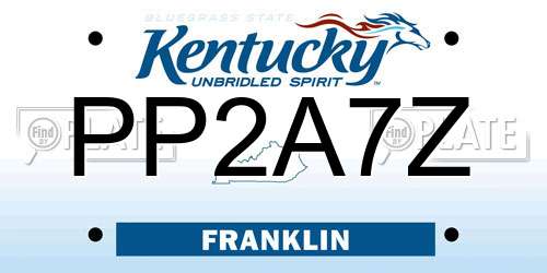 PP2A7Z Kentucky License Plate