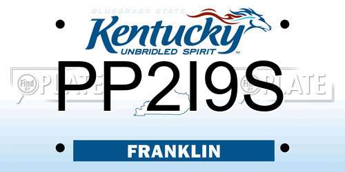 PP2I9S Kentucky License Plate