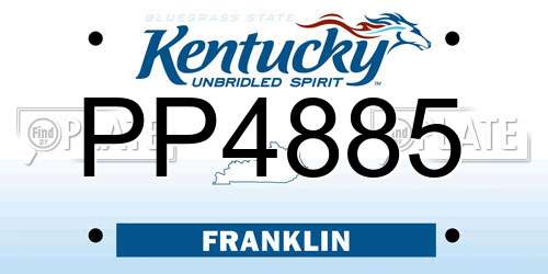 PP4885 Kentucky License Plate