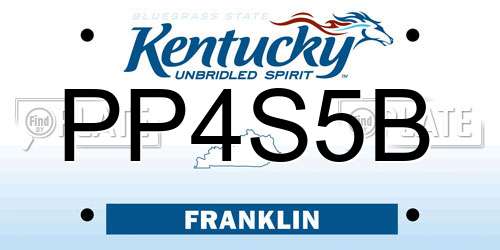 PP4S5B Kentucky License Plate