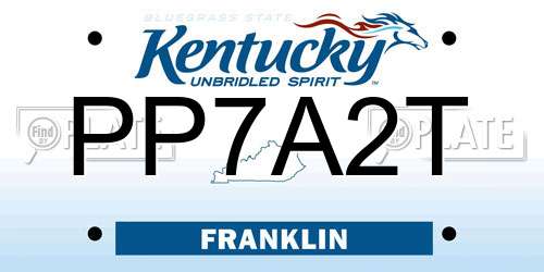 PP7A2T Kentucky License Plate