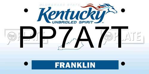 PP7A7T Kentucky License Plate