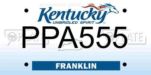 PPA555 Kentucky License Plate