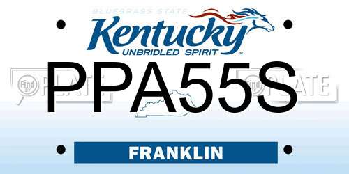 PPA55S Kentucky License Plate