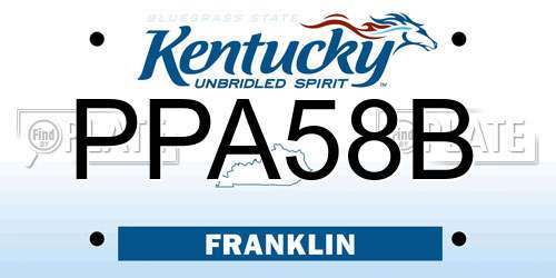 PPA58B Kentucky License Plate