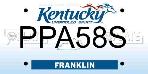 PPA58S Kentucky License Plate
