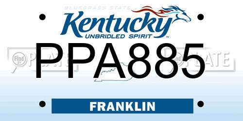 PPA885 Kentucky License Plate