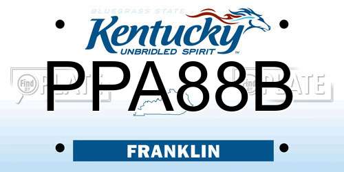 PPA88B Kentucky License Plate