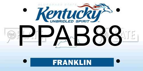 PPAB88 Kentucky License Plate