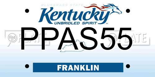 PPAS55 Kentucky License Plate