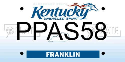 PPAS58 Kentucky License Plate