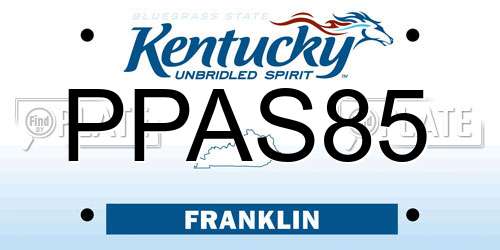 PPAS85 Kentucky License Plate