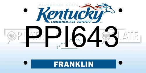 PPI643 Kentucky License Plate