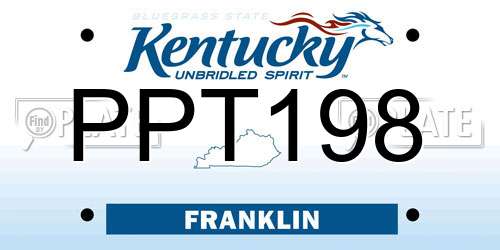 PPT198 Kentucky License Plate
