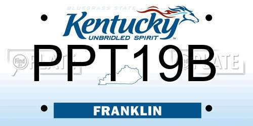 PPT19B Kentucky License Plate