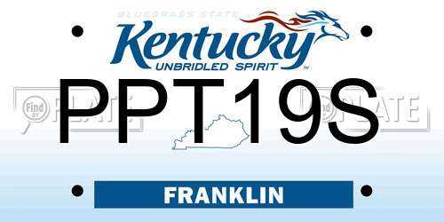 PPT19S Kentucky License Plate