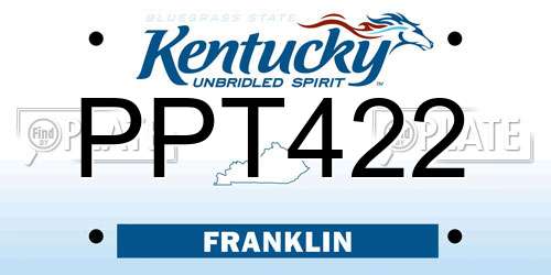 PPT422 Kentucky License Plate