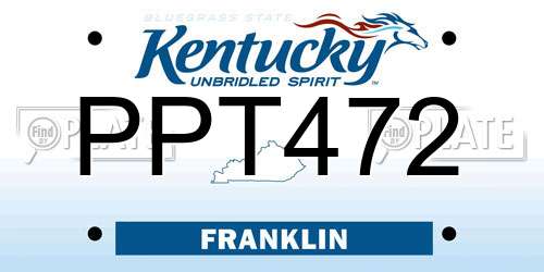 PPT472 Kentucky License Plate