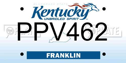 PPV462 Kentucky License Plate