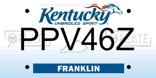 PPV46Z Kentucky License Plate