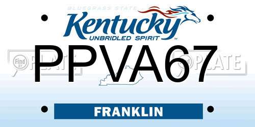 PPVA67 Kentucky License Plate