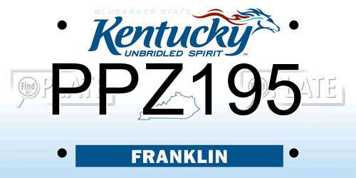 PPZ195 Kentucky License Plate