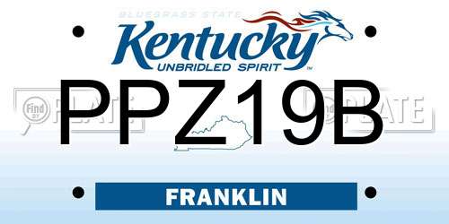 PPZ19B Kentucky License Plate