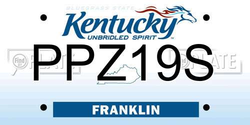 PPZ19S Kentucky License Plate
