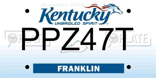 PPZ47T Kentucky License Plate