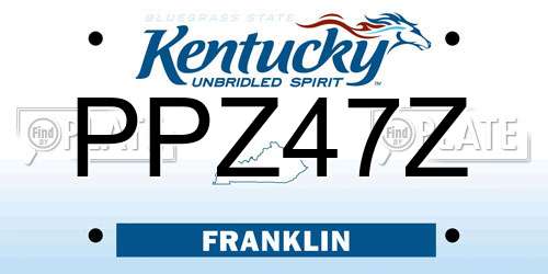 PPZ47Z Kentucky License Plate