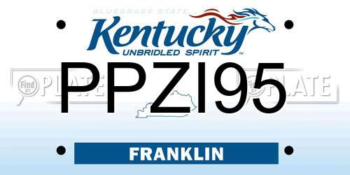 PPZI95 Kentucky License Plate