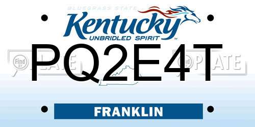 PQ2E4T Kentucky License Plate