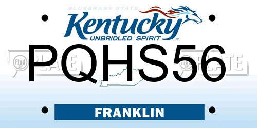 PQHS56 Kentucky License Plate