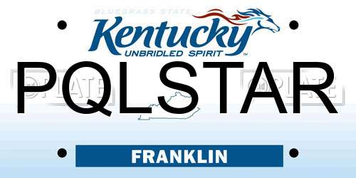 PQLSTAR Kentucky License Plate