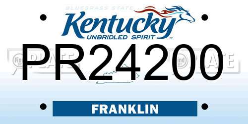 PR24200 Kentucky License Plate