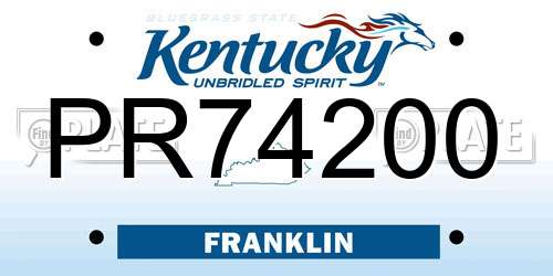 PR74200 Kentucky License Plate