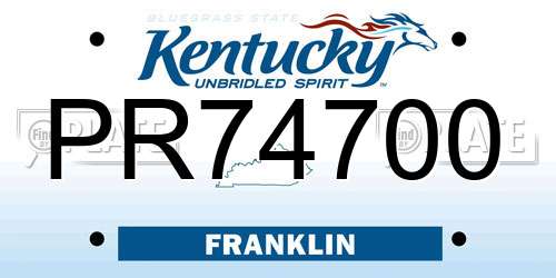 PR74700 Kentucky License Plate